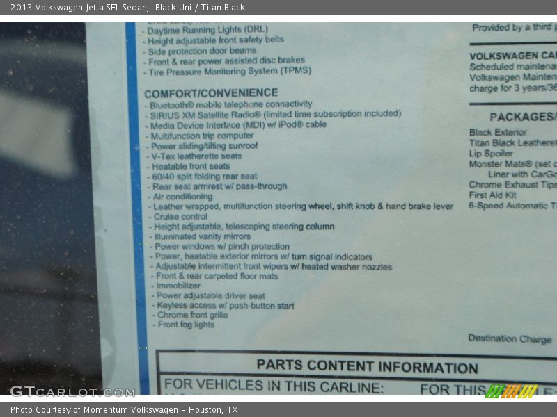 Black Uni / Titan Black 2013 Volkswagen Jetta SEL Sedan