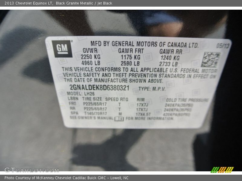 Black Granite Metallic / Jet Black 2013 Chevrolet Equinox LT
