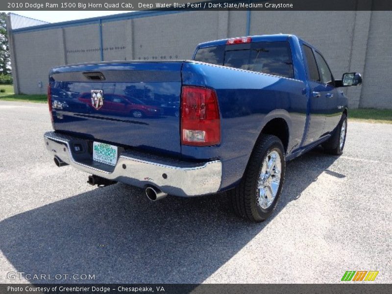 Deep Water Blue Pearl / Dark Slate/Medium Graystone 2010 Dodge Ram 1500 Big Horn Quad Cab