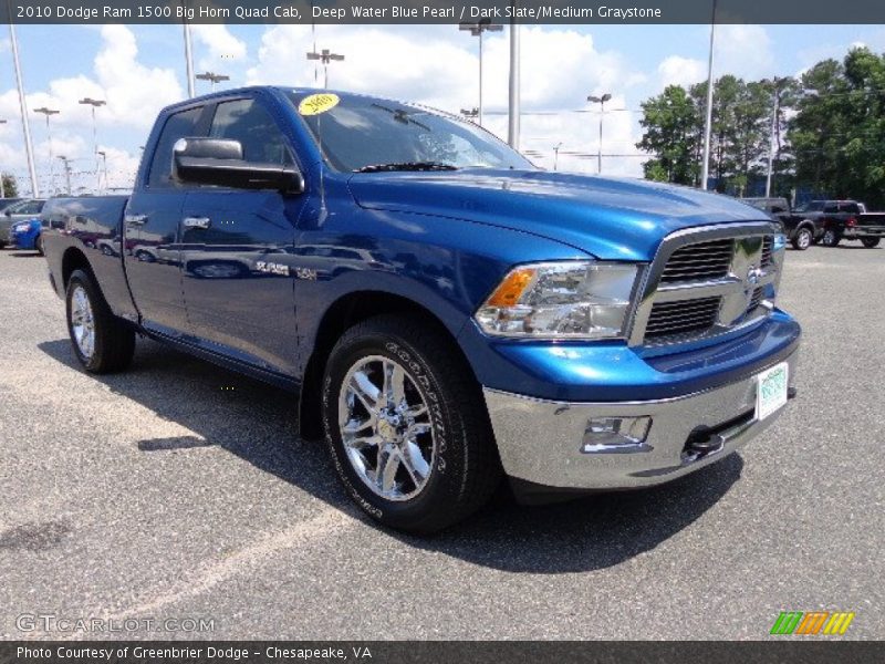 Deep Water Blue Pearl / Dark Slate/Medium Graystone 2010 Dodge Ram 1500 Big Horn Quad Cab