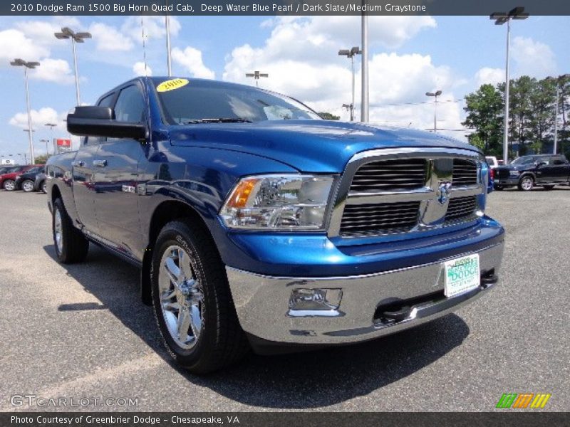 Deep Water Blue Pearl / Dark Slate/Medium Graystone 2010 Dodge Ram 1500 Big Horn Quad Cab