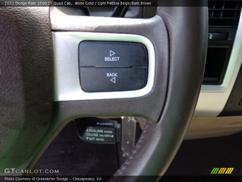 White Gold / Light Pebble Beige/Bark Brown 2011 Dodge Ram 1500 ST Quad Cab