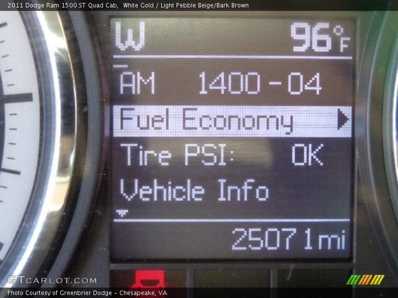 White Gold / Light Pebble Beige/Bark Brown 2011 Dodge Ram 1500 ST Quad Cab