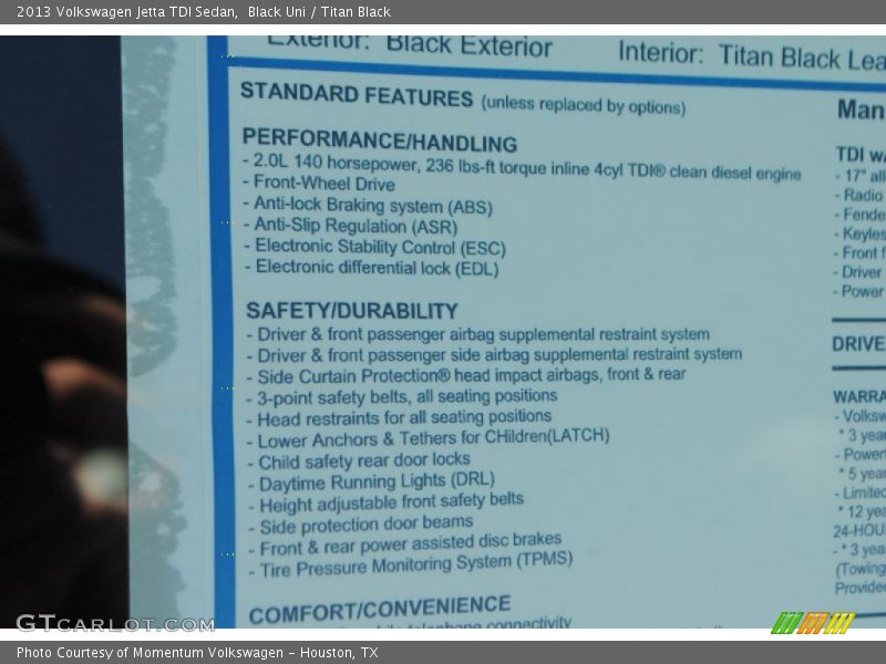Black Uni / Titan Black 2013 Volkswagen Jetta TDI Sedan
