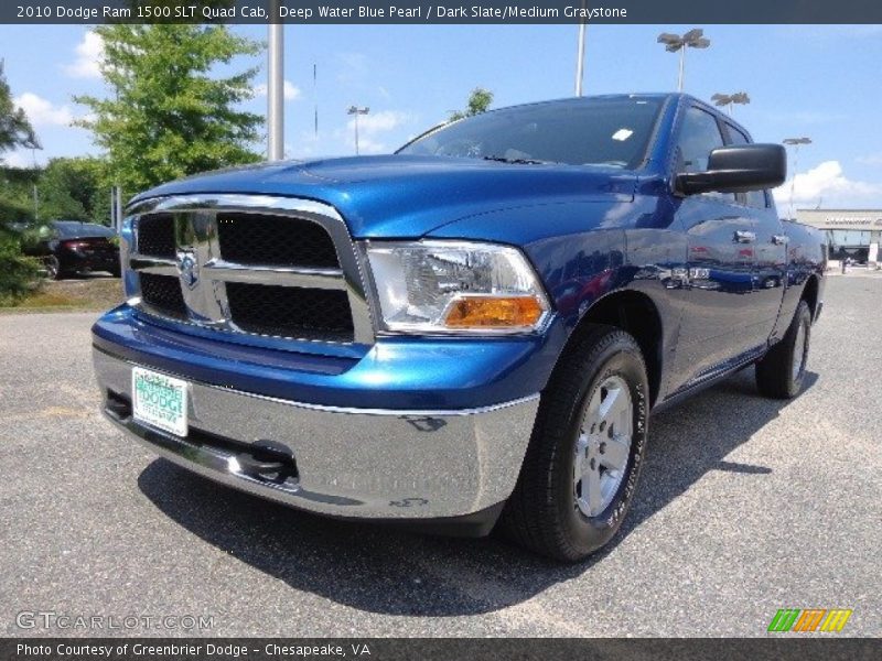 Deep Water Blue Pearl / Dark Slate/Medium Graystone 2010 Dodge Ram 1500 SLT Quad Cab