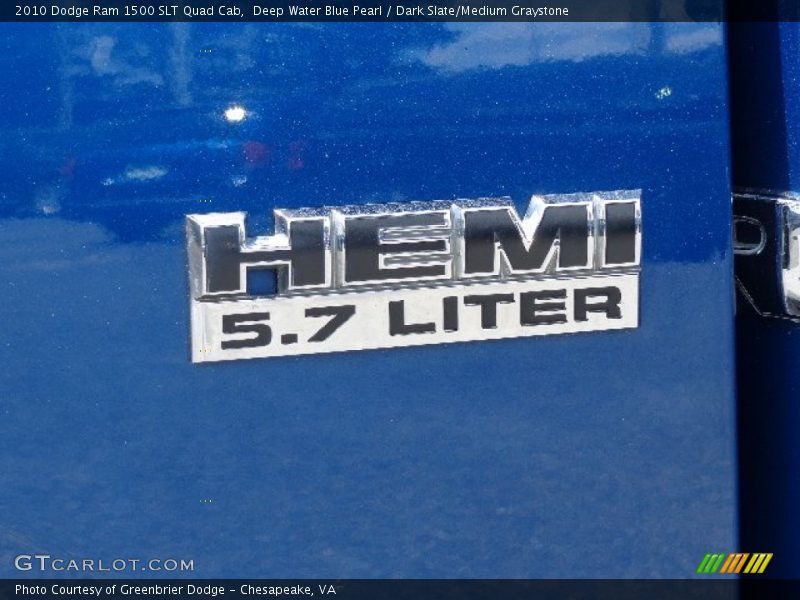 Deep Water Blue Pearl / Dark Slate/Medium Graystone 2010 Dodge Ram 1500 SLT Quad Cab