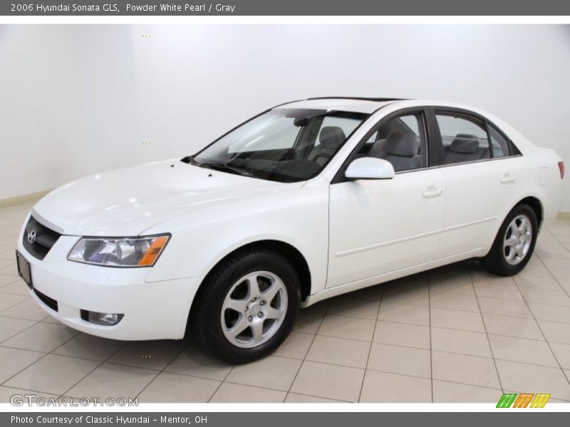 Powder White Pearl / Gray 2006 Hyundai Sonata GLS