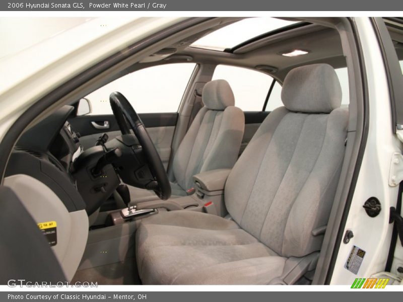 Powder White Pearl / Gray 2006 Hyundai Sonata GLS
