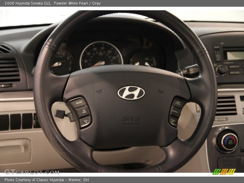 Powder White Pearl / Gray 2006 Hyundai Sonata GLS
