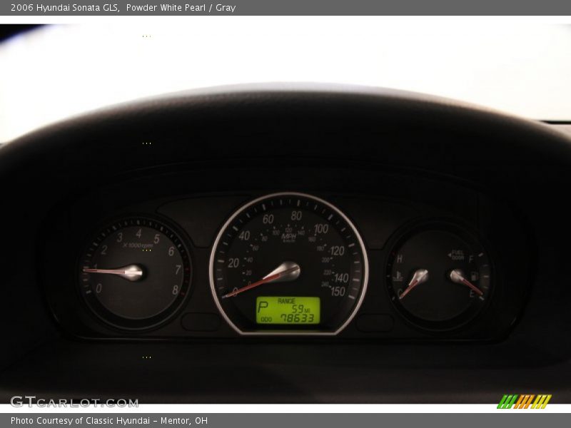 Powder White Pearl / Gray 2006 Hyundai Sonata GLS