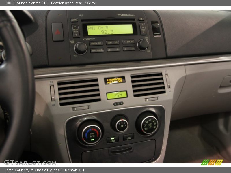 Powder White Pearl / Gray 2006 Hyundai Sonata GLS