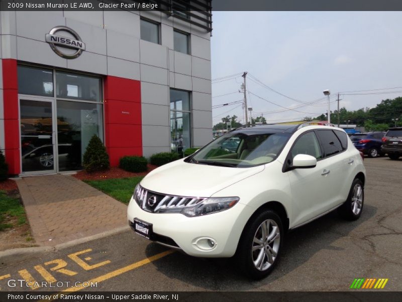 Glacier Pearl / Beige 2009 Nissan Murano LE AWD