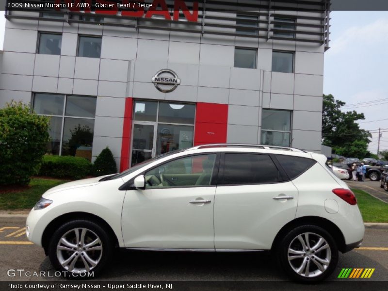 Glacier Pearl / Beige 2009 Nissan Murano LE AWD