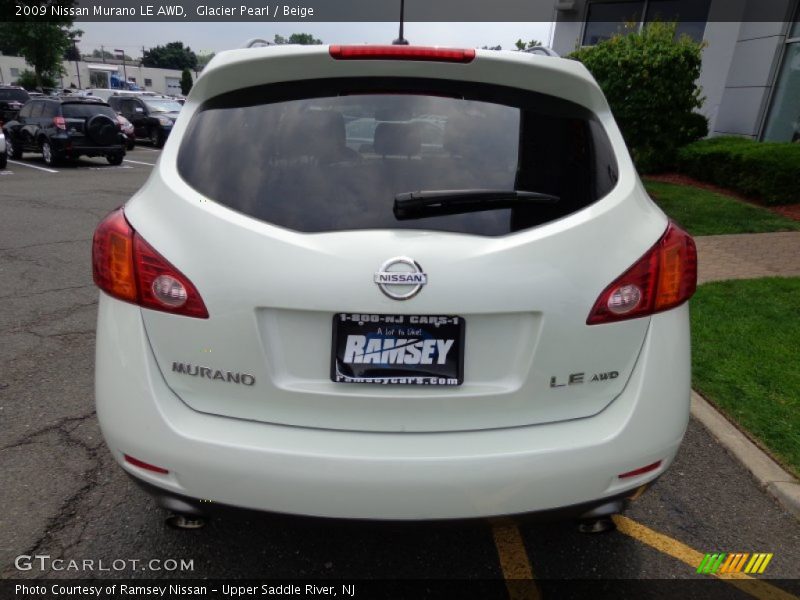 Glacier Pearl / Beige 2009 Nissan Murano LE AWD