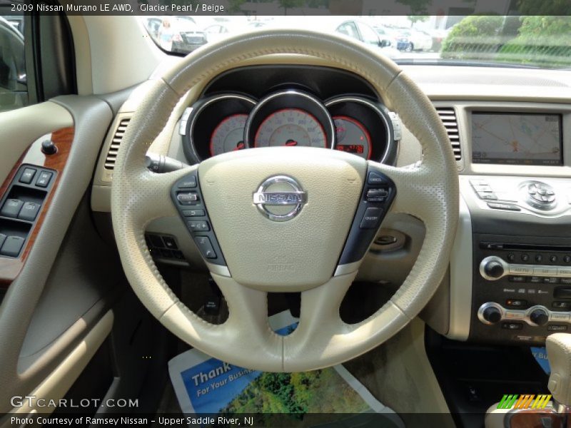 Glacier Pearl / Beige 2009 Nissan Murano LE AWD