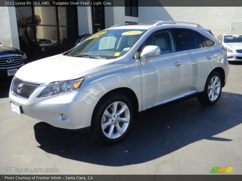 Tungsten Silver Pearl / Light Gray 2011 Lexus RX 350 AWD