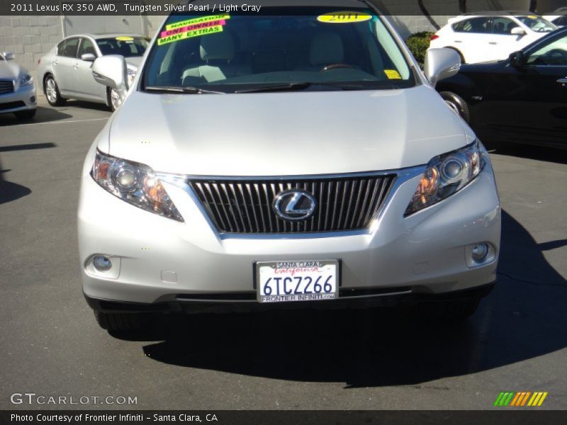Tungsten Silver Pearl / Light Gray 2011 Lexus RX 350 AWD