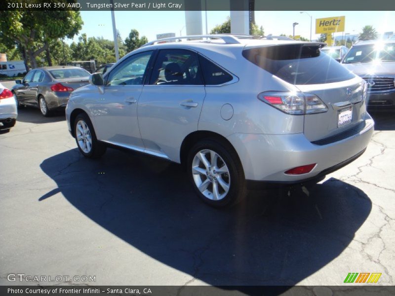 Tungsten Silver Pearl / Light Gray 2011 Lexus RX 350 AWD