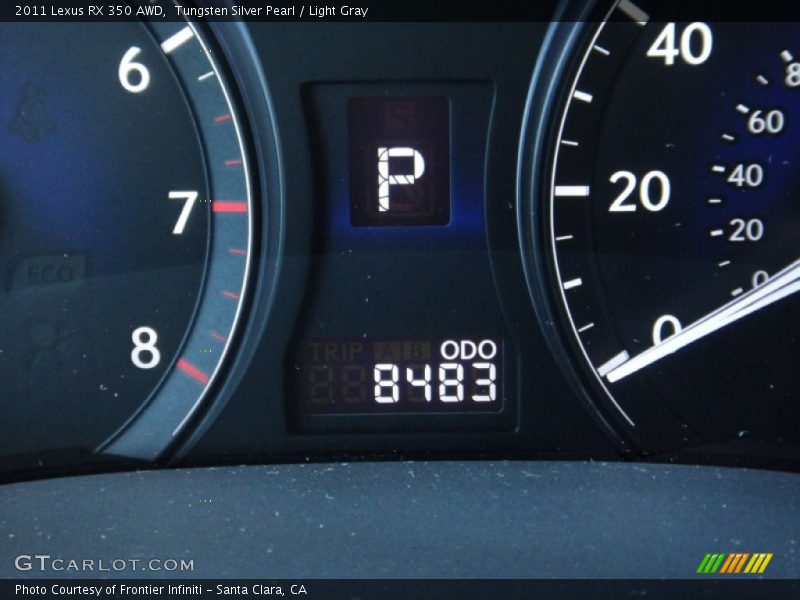 Tungsten Silver Pearl / Light Gray 2011 Lexus RX 350 AWD