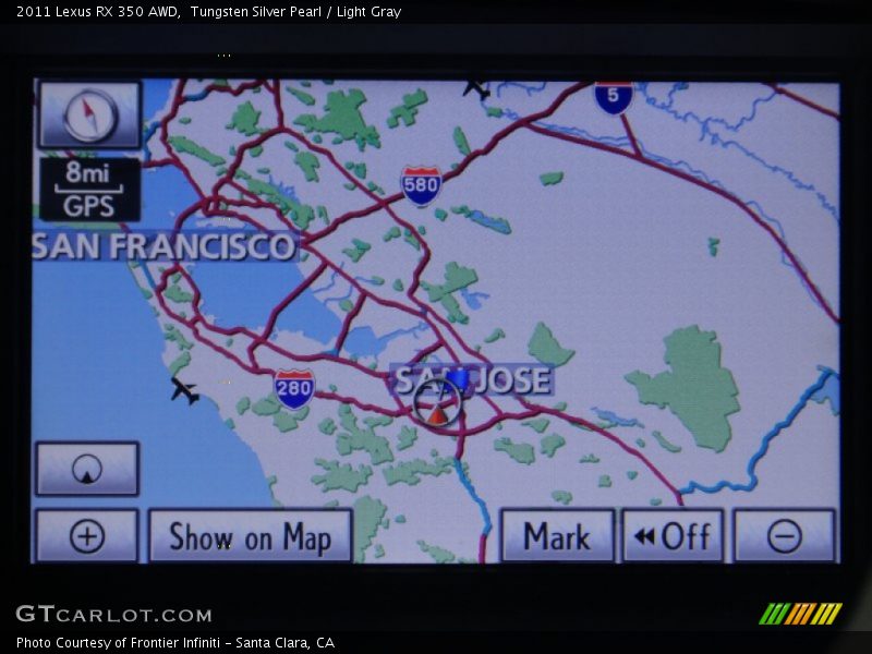 Tungsten Silver Pearl / Light Gray 2011 Lexus RX 350 AWD