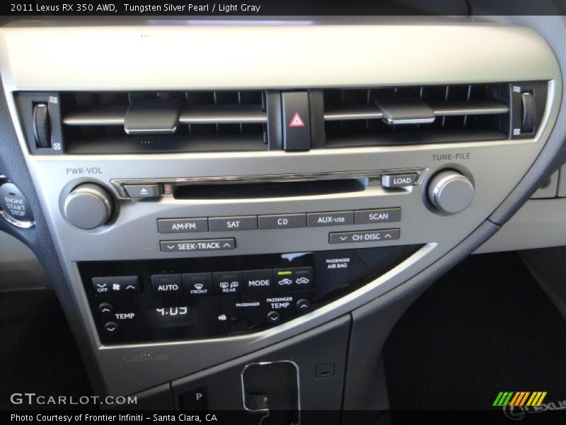 Tungsten Silver Pearl / Light Gray 2011 Lexus RX 350 AWD