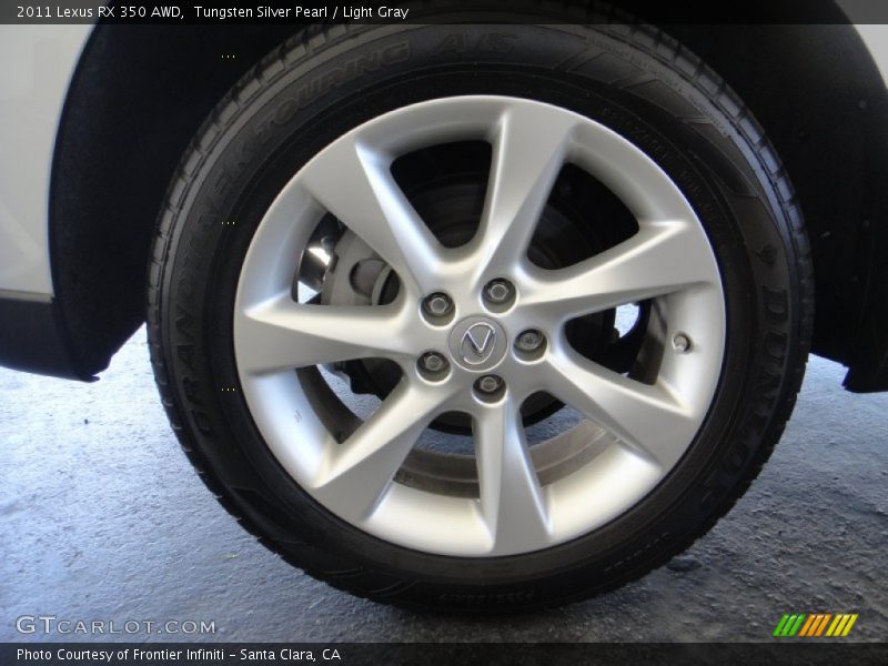 Tungsten Silver Pearl / Light Gray 2011 Lexus RX 350 AWD