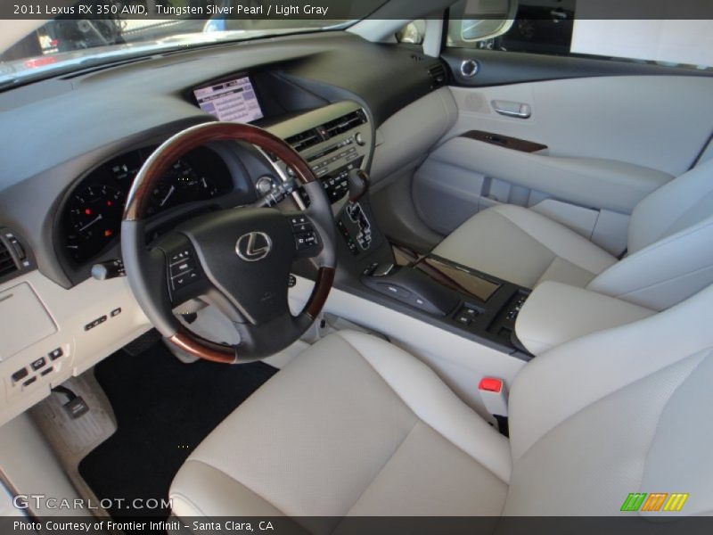 Tungsten Silver Pearl / Light Gray 2011 Lexus RX 350 AWD