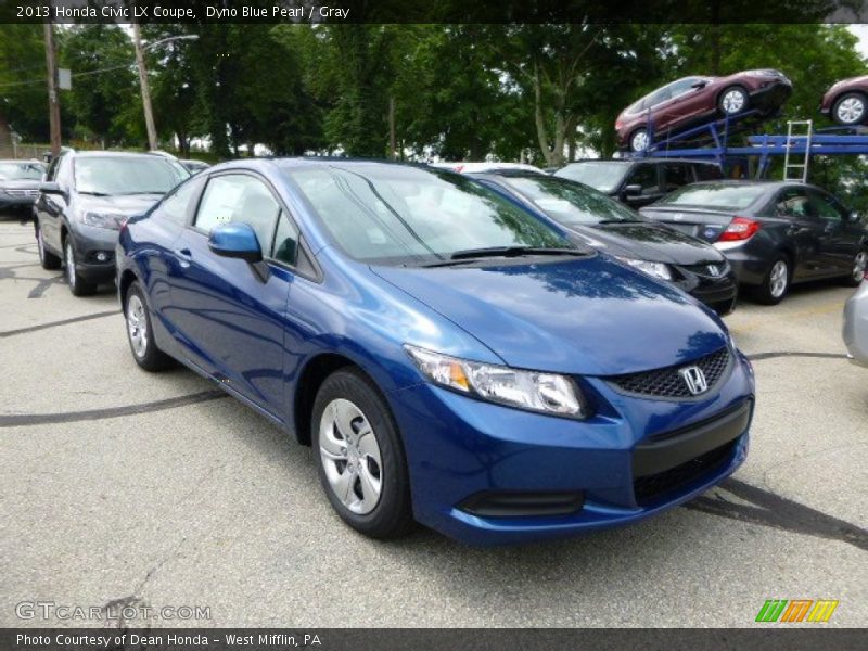Dyno Blue Pearl / Gray 2013 Honda Civic LX Coupe
