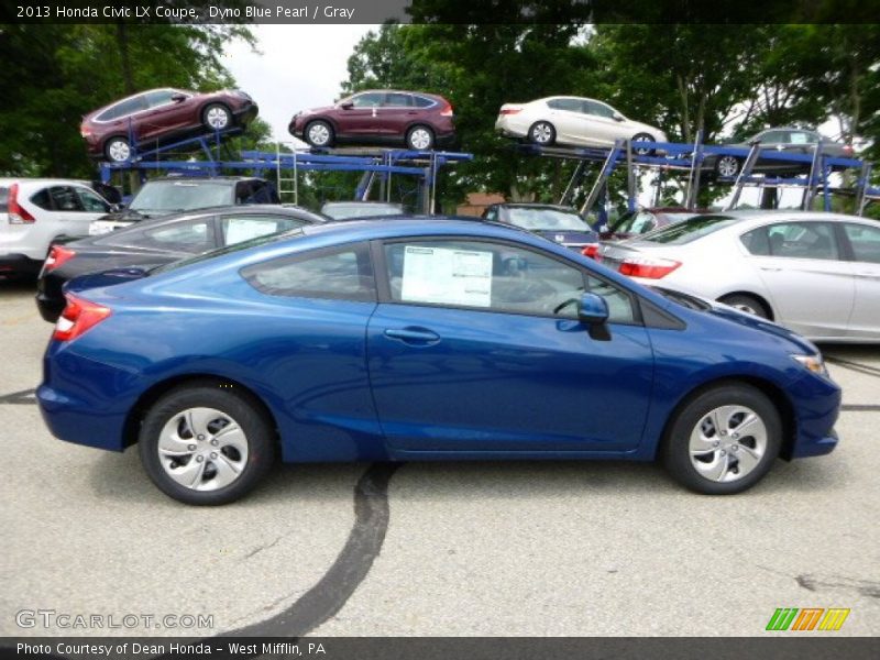 Dyno Blue Pearl / Gray 2013 Honda Civic LX Coupe