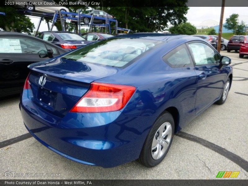 Dyno Blue Pearl / Gray 2013 Honda Civic LX Coupe