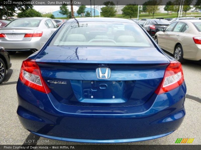 Dyno Blue Pearl / Gray 2013 Honda Civic LX Coupe