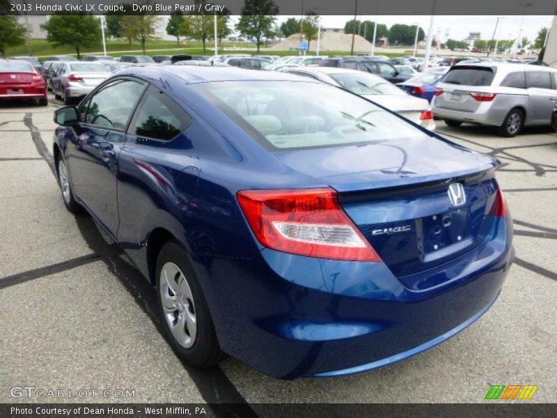 Dyno Blue Pearl / Gray 2013 Honda Civic LX Coupe