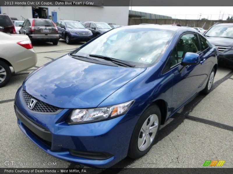 Dyno Blue Pearl / Gray 2013 Honda Civic LX Coupe