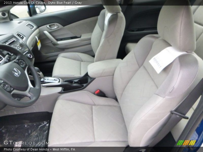 Dyno Blue Pearl / Gray 2013 Honda Civic LX Coupe