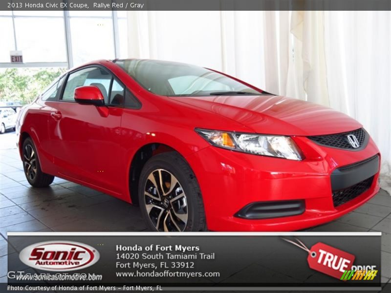 Rallye Red / Gray 2013 Honda Civic EX Coupe