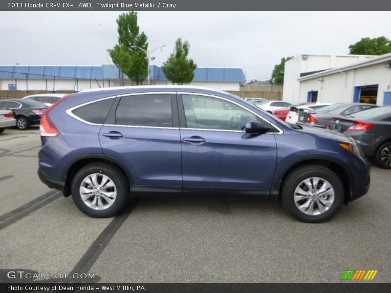 Twilight Blue Metallic / Gray 2013 Honda CR-V EX-L AWD