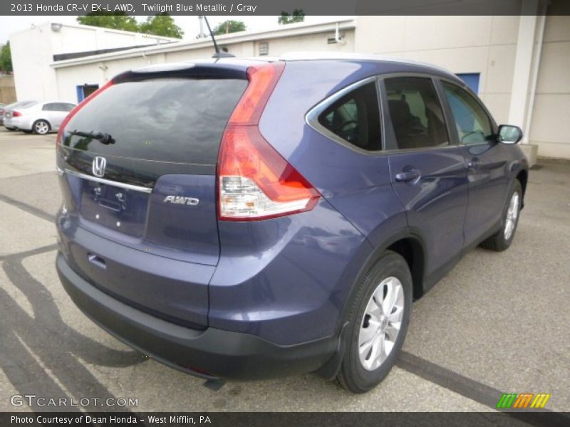 Twilight Blue Metallic / Gray 2013 Honda CR-V EX-L AWD