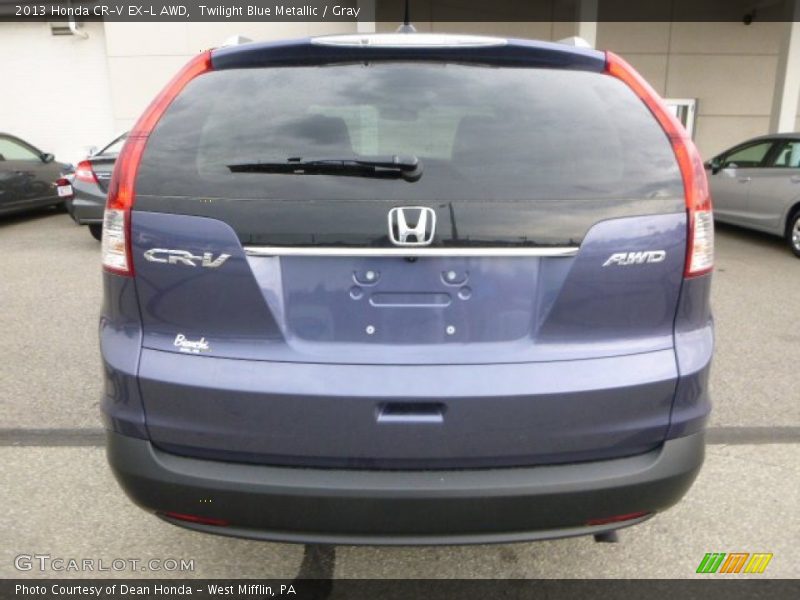 Twilight Blue Metallic / Gray 2013 Honda CR-V EX-L AWD