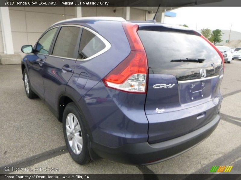 Twilight Blue Metallic / Gray 2013 Honda CR-V EX-L AWD