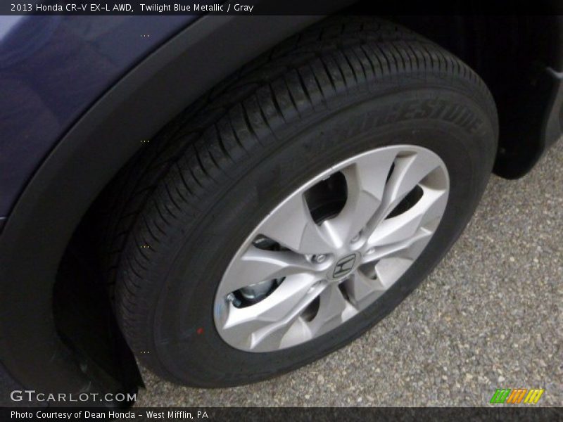 Twilight Blue Metallic / Gray 2013 Honda CR-V EX-L AWD