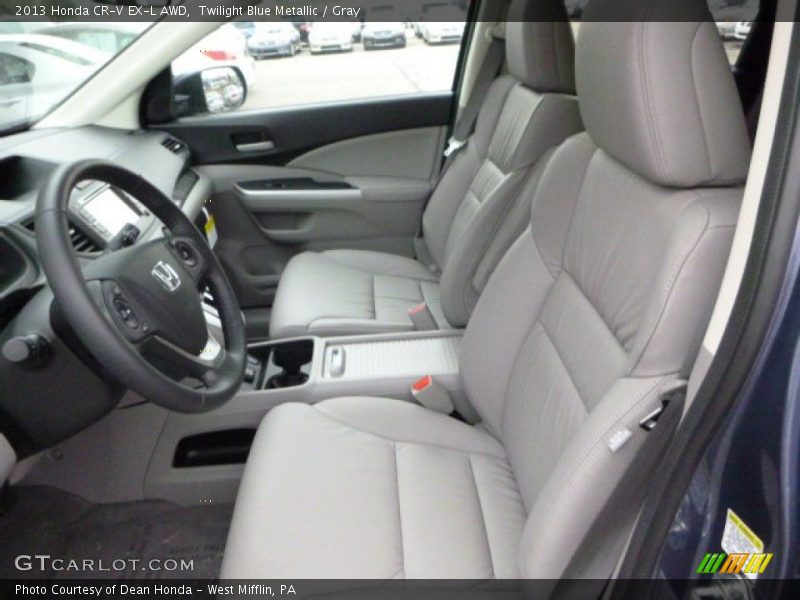 Twilight Blue Metallic / Gray 2013 Honda CR-V EX-L AWD