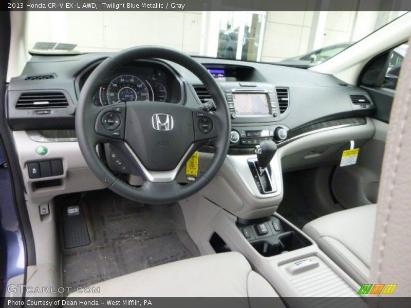 Twilight Blue Metallic / Gray 2013 Honda CR-V EX-L AWD