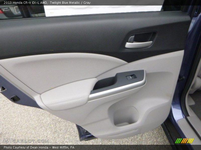 Twilight Blue Metallic / Gray 2013 Honda CR-V EX-L AWD