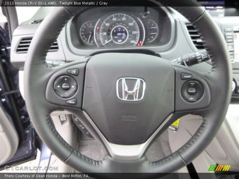 Twilight Blue Metallic / Gray 2013 Honda CR-V EX-L AWD