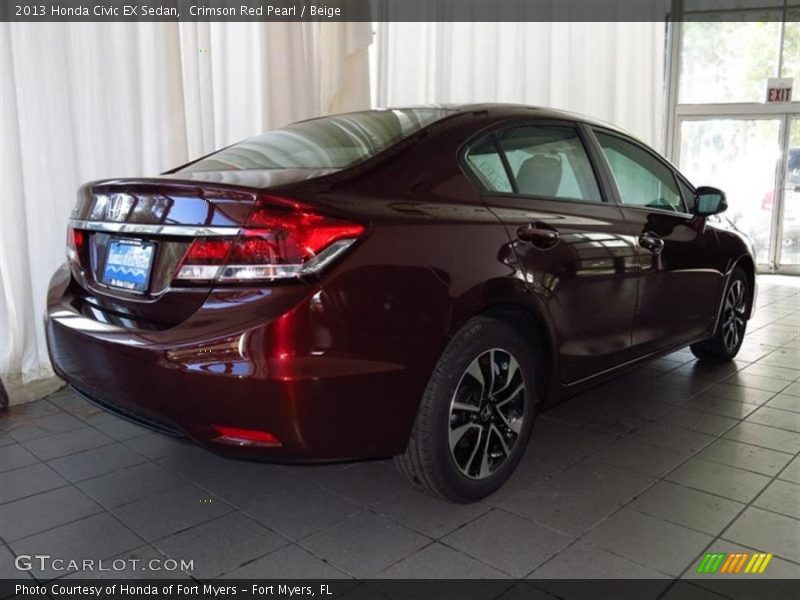 Crimson Red Pearl / Beige 2013 Honda Civic EX Sedan