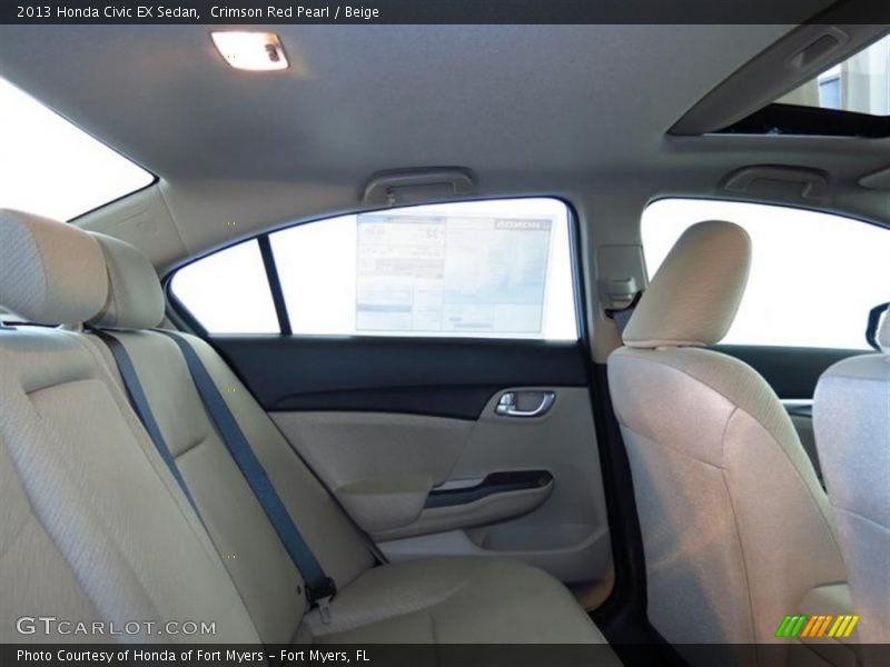 Crimson Red Pearl / Beige 2013 Honda Civic EX Sedan