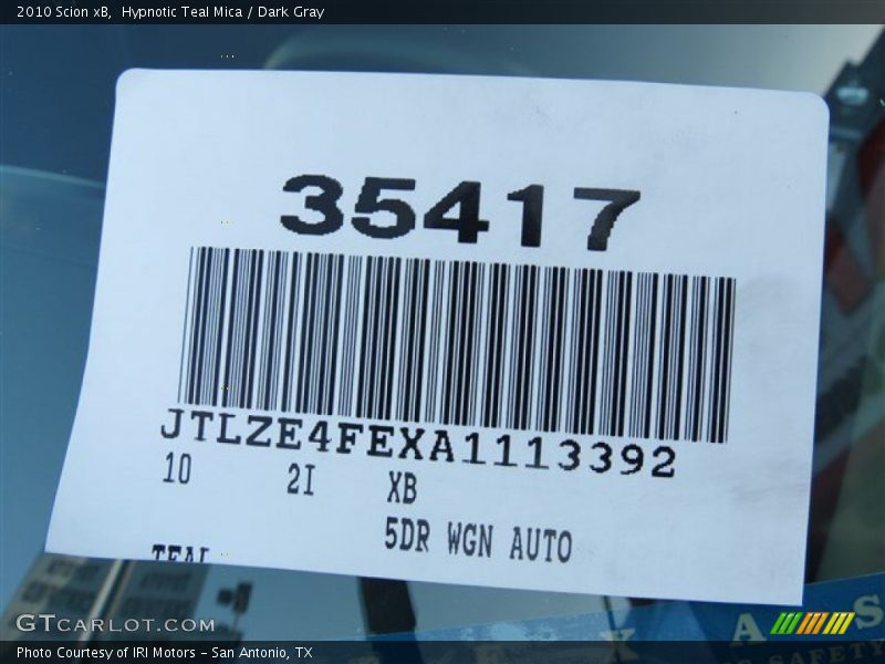 Hypnotic Teal Mica / Dark Gray 2010 Scion xB