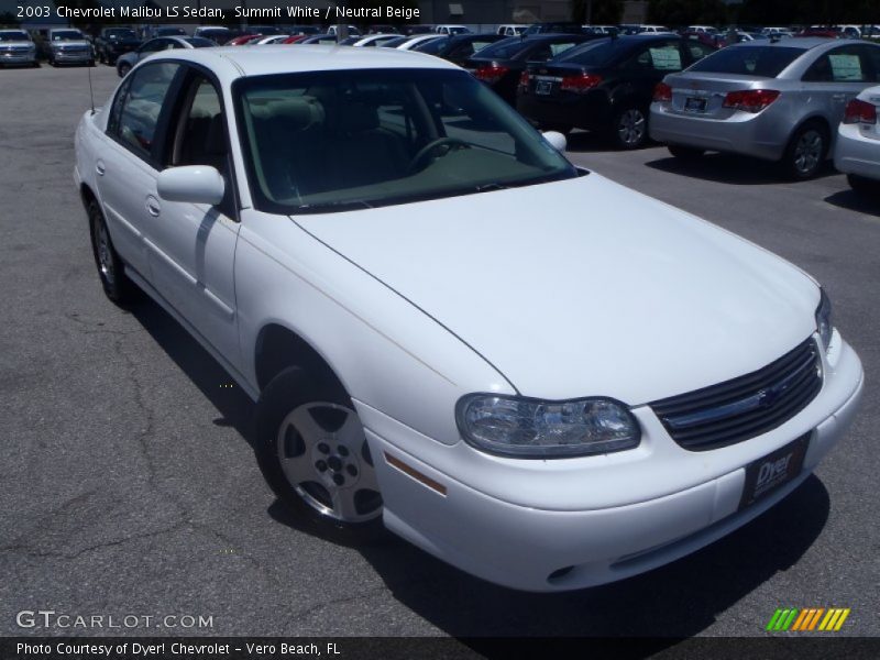 Summit White / Neutral Beige 2003 Chevrolet Malibu LS Sedan