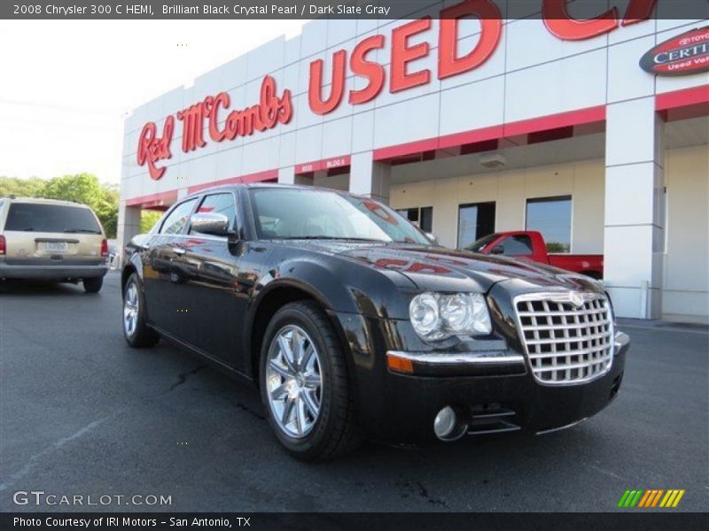 Brilliant Black Crystal Pearl / Dark Slate Gray 2008 Chrysler 300 C HEMI