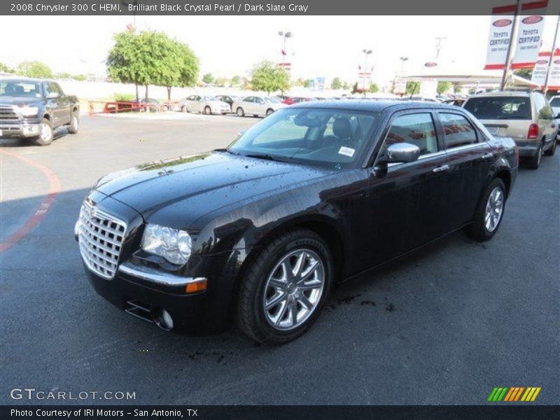 Brilliant Black Crystal Pearl / Dark Slate Gray 2008 Chrysler 300 C HEMI
